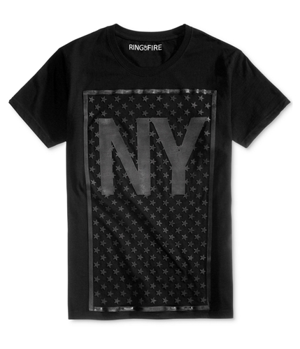 Ring Of Fire Mens NY HD Stars Graphic T-Shirt bkb S