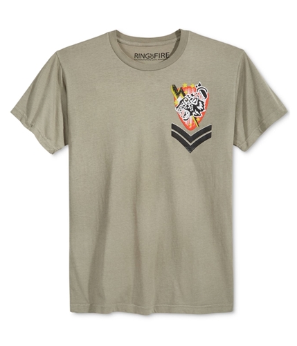 Ring Of Fire Mens Tiger Bomb Squad Embellished T-Shirt olv S