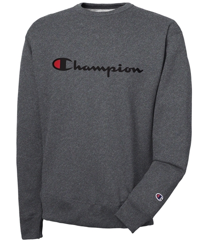 Champion Mens Powerblend Script Sweatshirt graniteheat 2XL