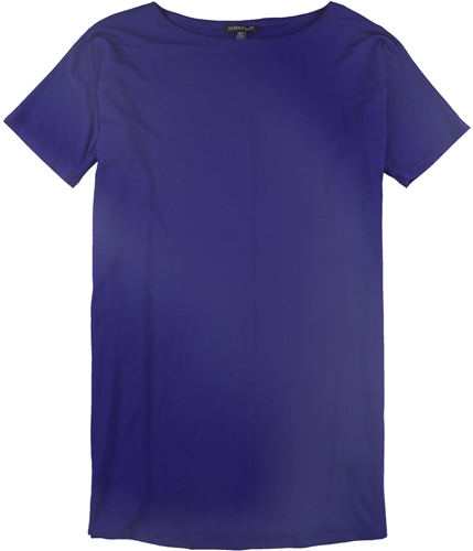 Eileen Fisher Womens Solid Basic T-Shirt blueviolet S