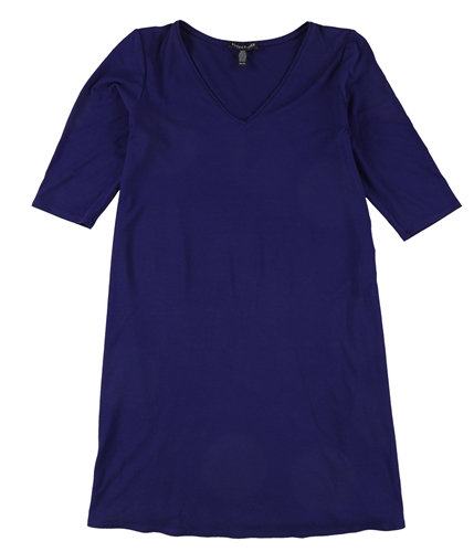 Eileen Fisher Womens Solid Tunic Blouse blue XS