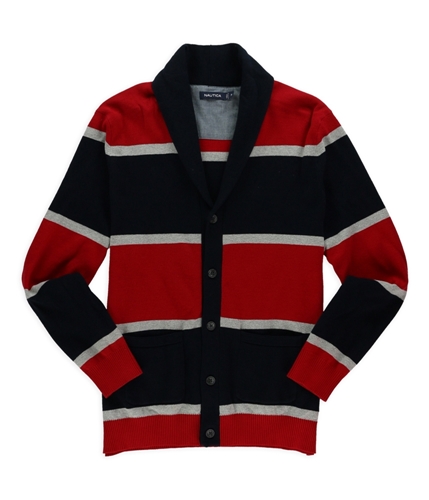 Nautica Mens Colorblock Cardigan Sweater nautred XL