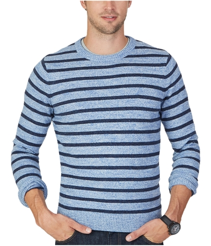 Nautica Mens Wide-Stripe Knit Sweater trueblue M