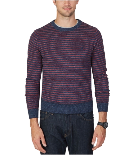 Nautica Mens Fine Striped Pullover Sweater classnavy L