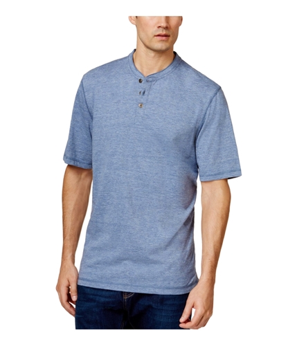 Weatherproof Mens Melange Jersey Henley Shirt mediumblue S