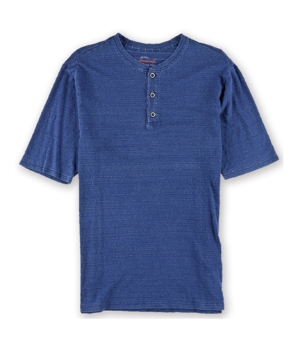 Weatherproof Mens Textured Henley Shirt indigo S