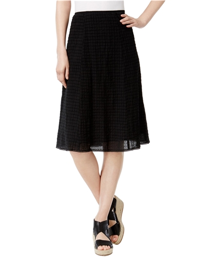 Eileen Fisher Womens Jacquard A-line Skirt black M