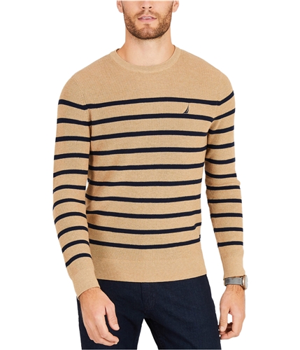Nautica Mens Striped Pullover Sweater cocoa M