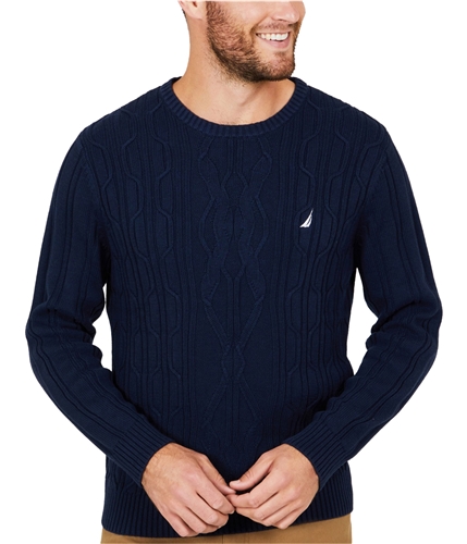 Nautica Mens Cable Knit Pullover Sweater navy XS