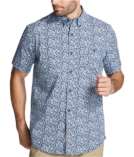 Weatherproof Mens SS Linen Cttn Button Up Shirt surf L