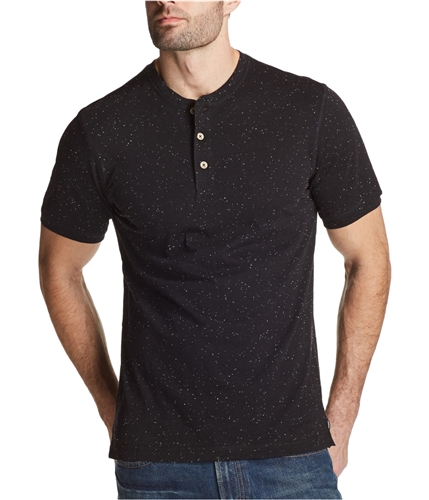 Weatherproof Mens Textured Jersey Henley Shirt black S