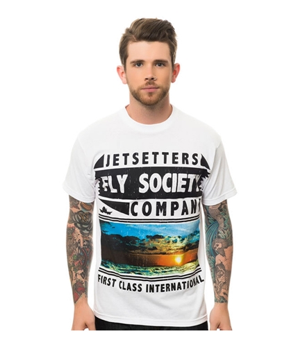 Fly Society Mens The Breezy Graphic T-Shirt black S