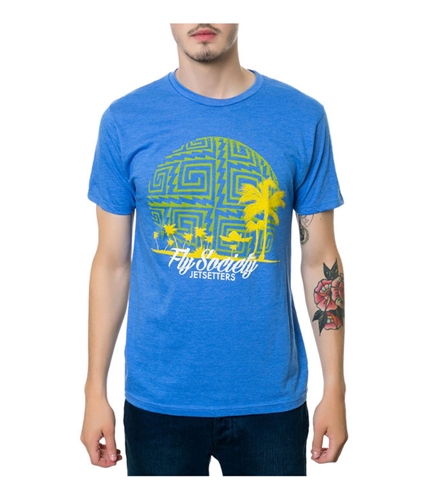Fly Society Mens The Tahitian Sun Graphic T-Shirt blue S