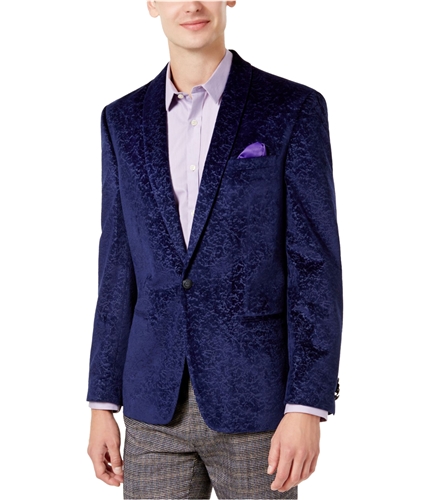 Ben Sherman Mens Textured One Button Blazer Jacket blue 38
