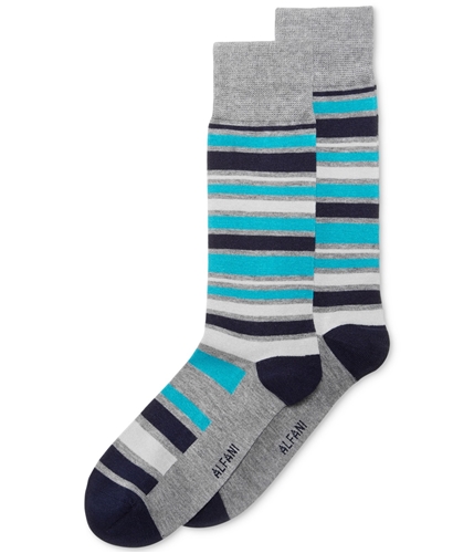 Alfani Mens Scale-Stripe Midweight Socks grey 10-13