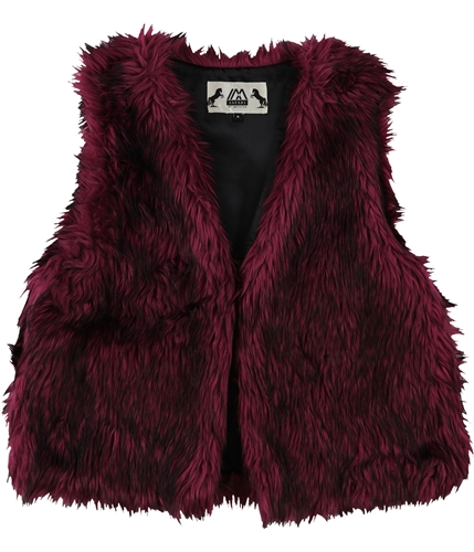 Safari Womens By Imposter Faux Fur Sweater Vest magenta S