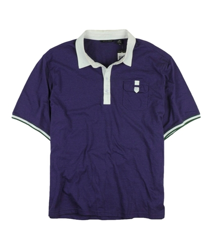 Sean John Mens Colorblock Rugby Polo Shirt violet Big 4X