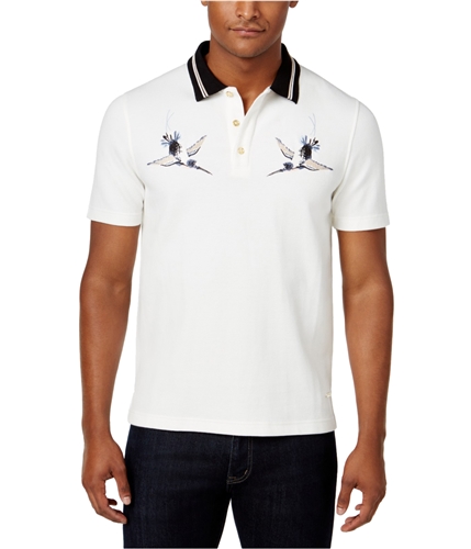 Sean John Mens Embroidered Rugby Polo Shirt sjcream XL