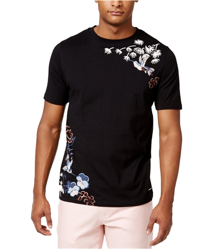 Sean John Mens Floral Graphic T-Shirt pmblack XL