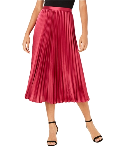 Lucy Paris Womens Solid Pleated Skirt magenta XS