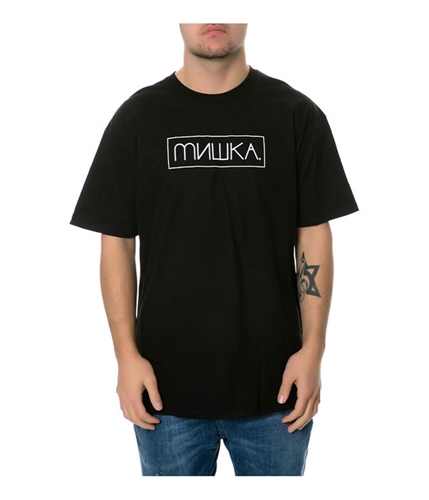 Mishka Mens The Cyrillic Box Logo Graphic T-Shirt black XL