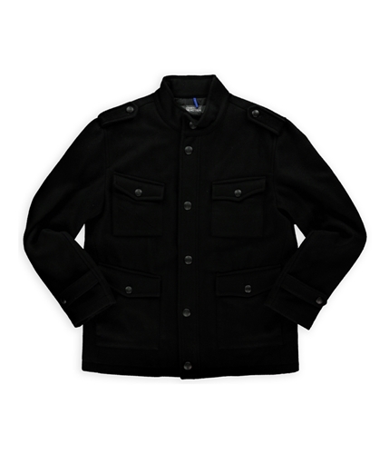 Kenneth Cole Mens Wool Military Jacket 001black 2XL