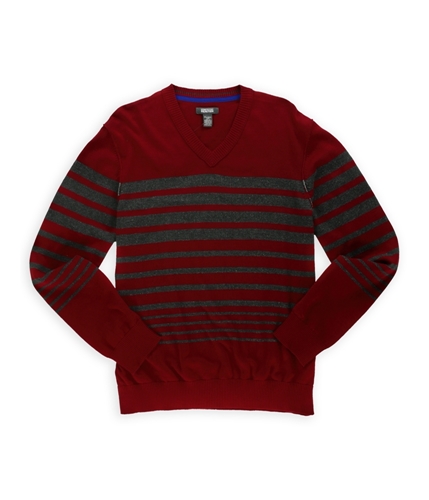 Kenneth Cole Mens Making Stripes Pullover Sweater 675bonfirered 2XL