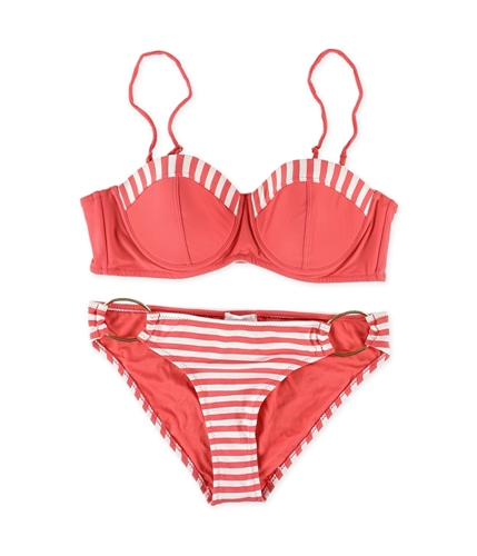 Jessica Simpson Womens Ring Side 2 Piece Bandeau coral L