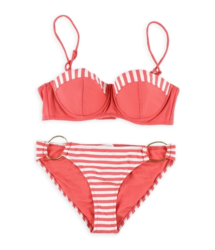 Jessica Simpson Womens Ring Side 2 Piece Bandeau coral M