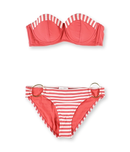 Jessica Simpson Womens Ring Side 2 Piece Bandeau coralwhite M