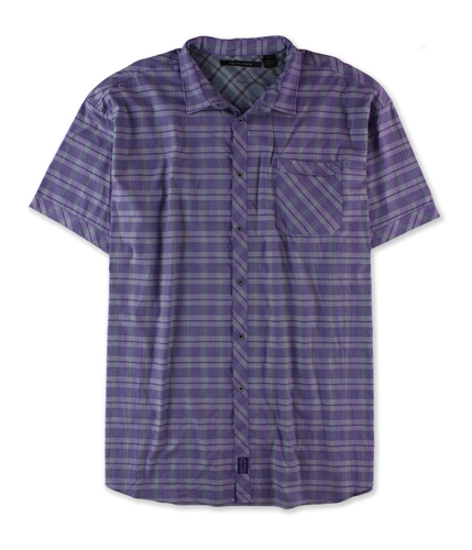 Sean John Mens Fine Plaid Button Up Shirt heirloomlilac 5XLT