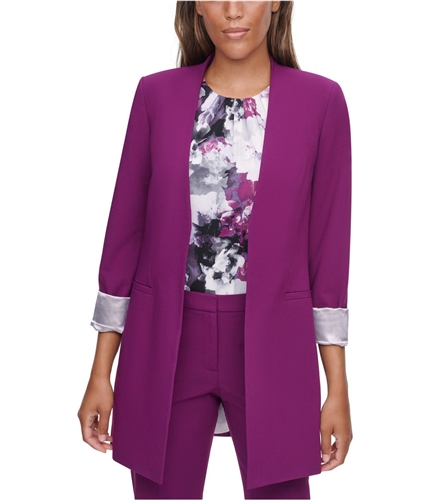 Calvin Klein Womens Solid Blazer Jacket purple 2P