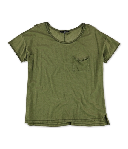 Sanctuary Clothing Womens Harper Distressed Basic T-Shirt fatigue XL