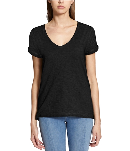 Sanctuary Clothing Womens Twist Sleeve Basic T-Shirt black XS