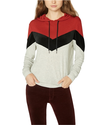 Sanctuary Clothing Womens Tri-Color Hoodie Sweatshirt red XS