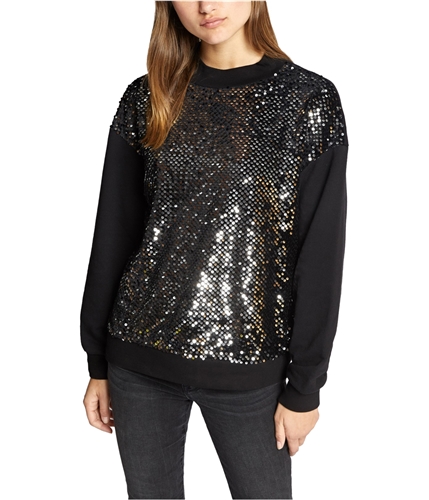 Sanctuary Clothing Womens Sequins Pullover Sweater black XS