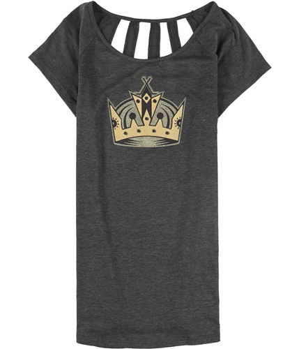Tags Weekly Womens Glitter Crown LA Kings Graphic T-Shirt gray S