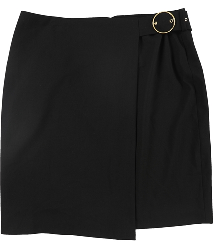 Calvin Klein Womens Faux Belt Front A-line Skirt black 6P