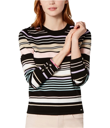 Tommy Hilfiger Womens Multi Striped Pullover Sweater charcoal S