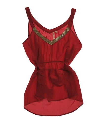 Petticoat Alley Womens Pure Silk Swquin Tank Top red L