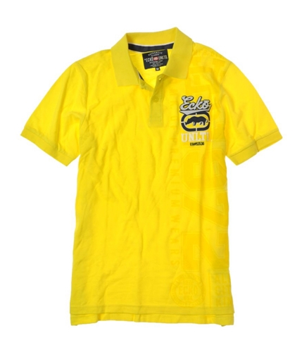 Ecko Unltd. Mens Embroidered Rugby Polo Shirt yellow M