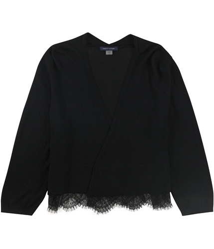Tommy Hilfiger Womens Lace Trim Shrug Sweater black S