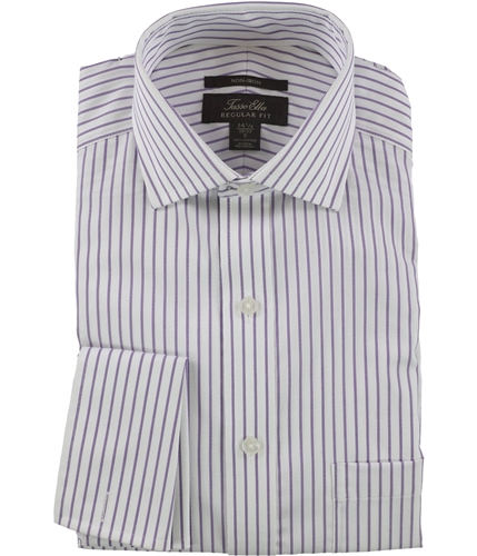 Tasso Elba Mens Non-Iron Button Up Dress Shirt lavenderwht 16.5