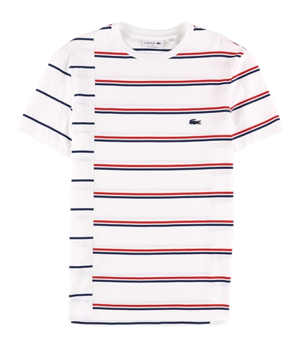 Lacoste Mens Stripe Basic T-Shirt redwhiteblue S