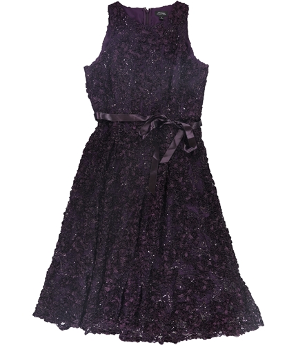 Tahari Womens Lace High-Low Dress purple 14
