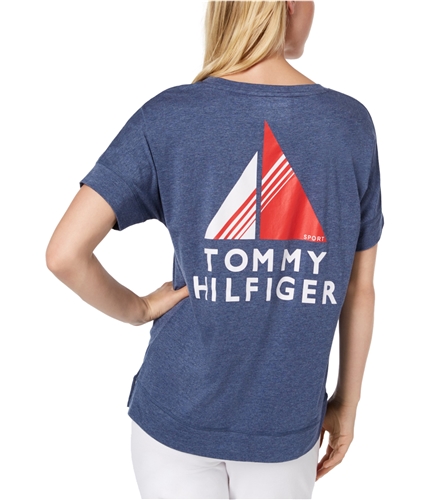 Tommy Hilfiger Womens Logo Graphic T-Shirt medgray M