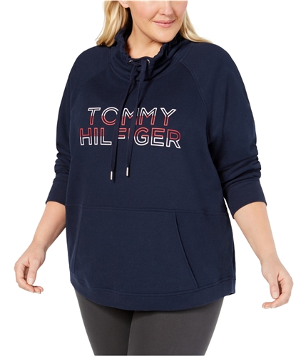 Tommy Hilfiger Womens Funnel Neck Sweatshirt navy 2X