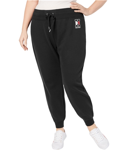 Tommy Hilfiger Womens Fleece Casual Jogger Pants black 1X/28