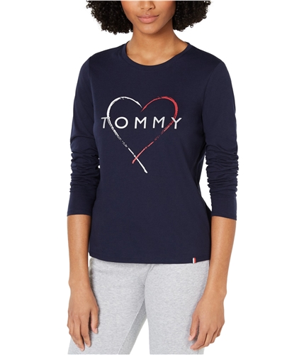 Tommy Hilfiger Womens Heart Logo Graphic T-Shirt navy XL