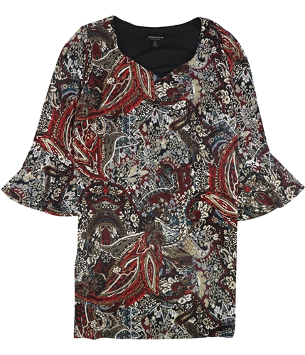 Connected Apparel Womens Printed Floral A-line Dress multicolor 16W